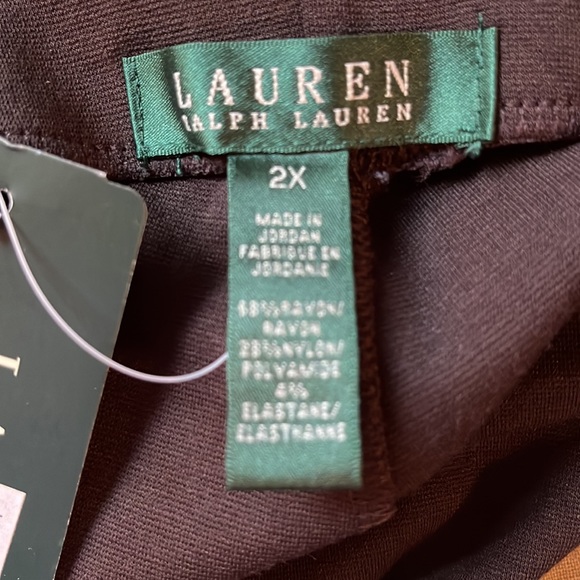 RALPH LAUREN Size 2X 40"W x 33"L Tall  Modern Flat Classic Brown Stretch $109NEW - Picture 9 of 16